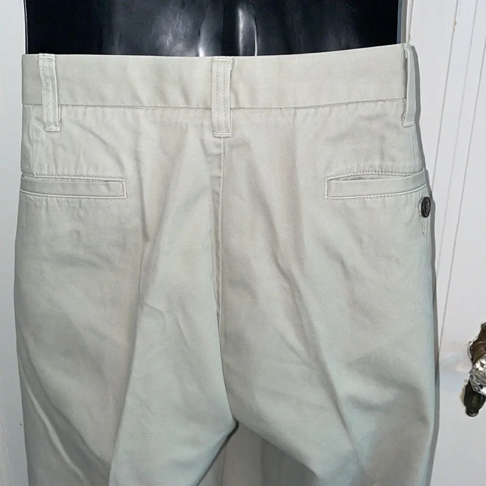 Lands End Traditional Fit cotton flat front khaki pants‎